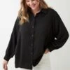Dorothy Perkins Curve Oversized Button Through Shirt -Perkindo Store bqq09879 black xl