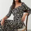 Dorothy Perkins Mono Leopard Print Sweetheart Midi Dress 2 Dorothy Perkins Mono Leopard Print Sweetheart Midi Dress -Perkindo Store bqq09963 mono xl