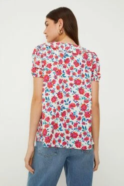 Dorothy Perkins Floral Frill Neck Blouse 7 Dorothy Perkins Floral Frill Neck Blouse -Perkindo Store bqq09972 multi xl 2