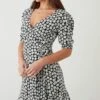 Dorothy Perkins Tall Mono Floral Ruffle Hem Wrap Mini Dress 2 Dorothy Perkins Tall Mono Floral Ruffle Hem Wrap Mini Dress -Perkindo Store bqq09997 mono xl