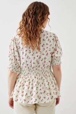 Dorothy Perkins Curve Pink Ditsy Floral Wrap Front Blouse 7 Dorothy Perkins Curve Pink Ditsy Floral Wrap Front Blouse -Perkindo Store bqq10045 pink xl 2