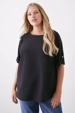 Dorothy Perkins Curve Roll Sleeve Tee