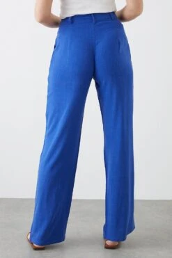 Dorothy Perkins Tall Linen Blend Wide Leg Trousers -Perkindo Store bqq10099 cobalt xl 2