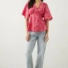Dorothy Perkins Pink Floral Tie Back Wrap Blouse 1 Dorothy Perkins Pink Floral Tie Back Wrap Blouse -Perkindo Store bqq10155 pink xl