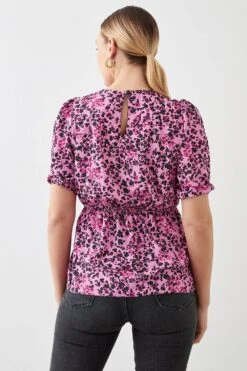 Dorothy Perkins Tall Short Sleeve Keyhole Tea Blouse -Perkindo Store bqq10164 pink xl 2