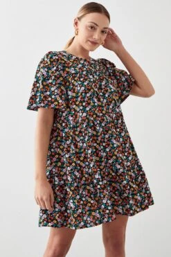Dorothy Perkins Multi Ditsy Tiered Smock Mini Dress