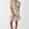 Dorothy Perkins Large Floral Ruched Tie Mini Dress