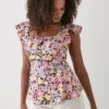 Dorothy Perkins Pink Floral Button Through Cami Top 2 Dorothy Perkins Pink Floral Button Through Cami Top -Perkindo Store bqq10264 pink xl