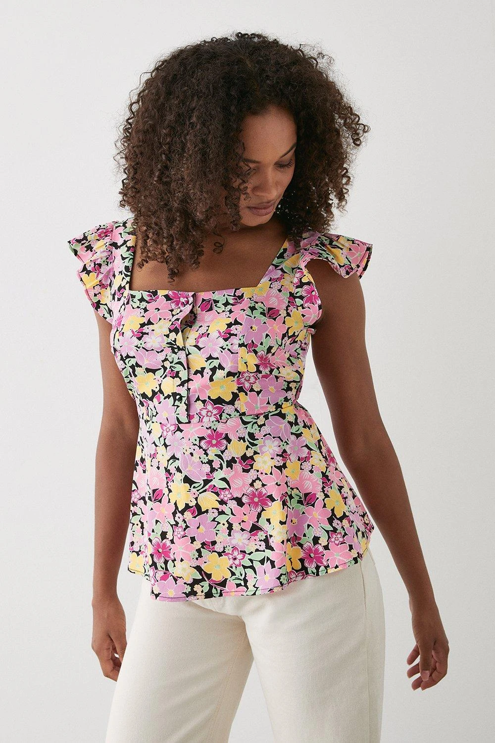 Dorothy Perkins Pink Floral Button Through Cami Top 3 Dorothy Perkins Pink Floral Button Through Cami Top