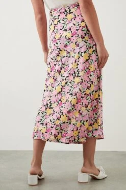 Dorothy Perkins Pink Floral Bias Cut Midi Skirt 7 Dorothy Perkins Pink Floral Bias Cut Midi Skirt -Perkindo Store bqq10273 pink xl 2