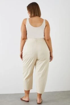 Dorothy Perkins Curve Cotton Crop Trousers -Perkindo Store bqq10304 cream xl 2