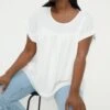 Dorothy Perkins Curve White Slub Over Sized Roll Sleeve Tee 2 Dorothy Perkins Curve White Slub Over Sized Roll Sleeve Tee -Perkindo Store bqq10370 white xl