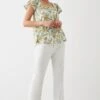 Dorothy Perkins Yellow Floral Button Front Blouse -Perkindo Store bqq10401 yellow xl