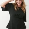 Dorothy Perkins Curve Textured Angel Sleeve Top -Perkindo Store bqq10450 black xl