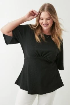 Dorothy Perkins Curve Textured Angel Sleeve Top