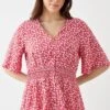 Dorothy Perkins Red Floral Button Through Tea Blouse 1 Dorothy Perkins Red Floral Button Through Tea Blouse -Perkindo Store bqq10528 pink xl