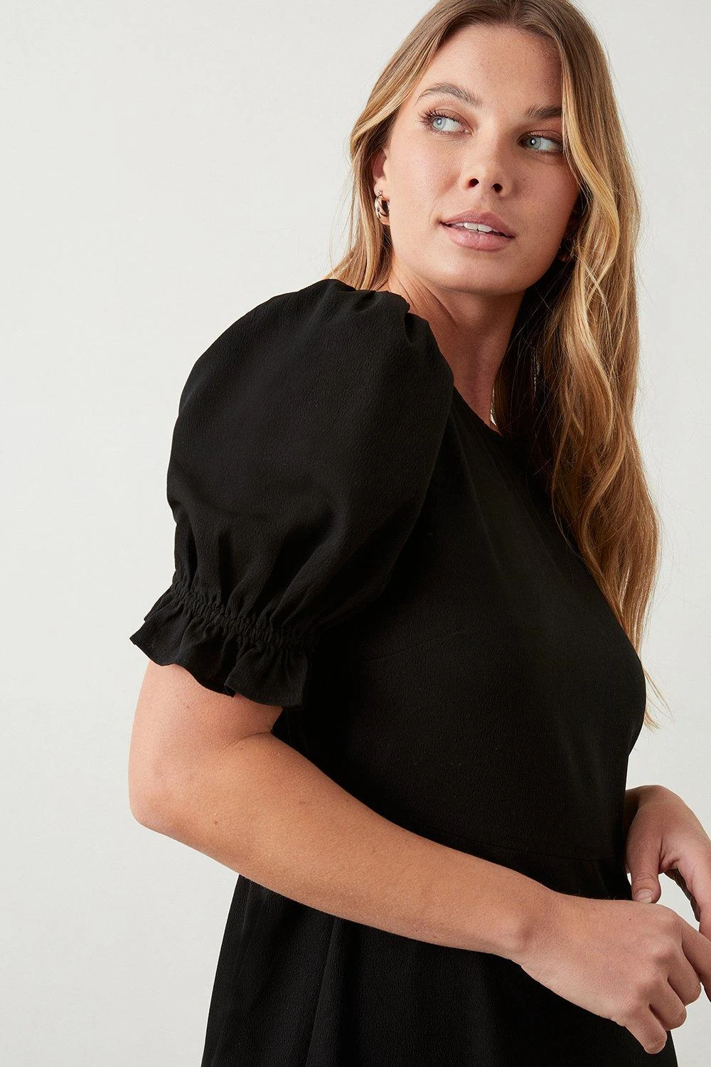 Dorothy Perkins Black Ruffle Hem Mini Dress 4 Dorothy Perkins Black Ruffle Hem Mini Dress - Image 2