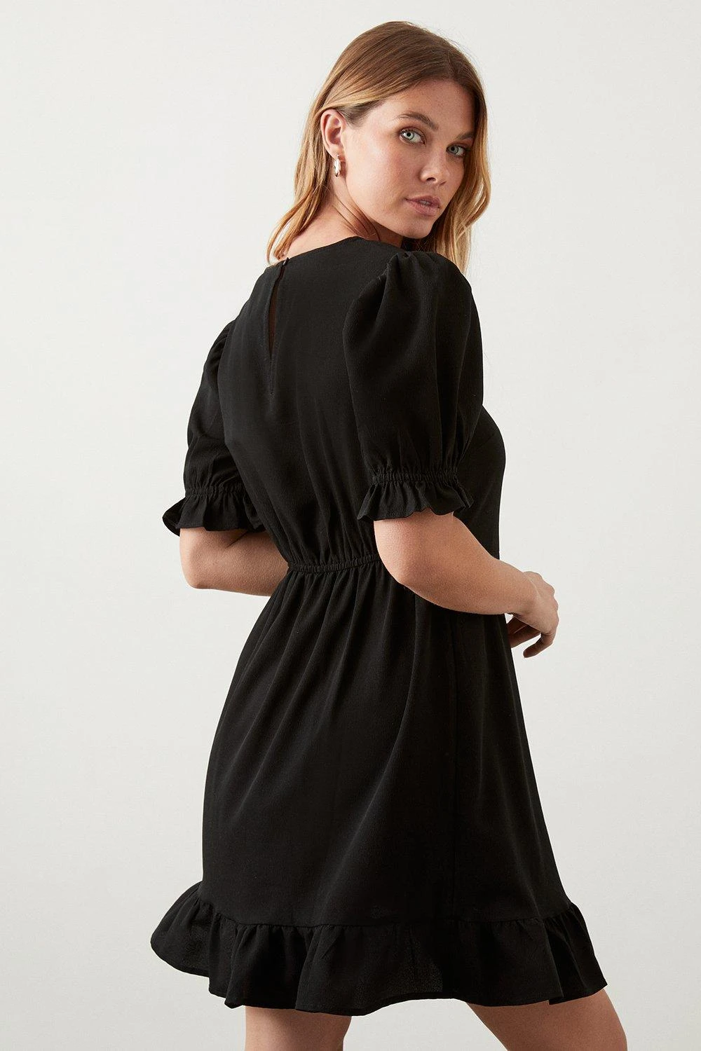 Dorothy Perkins Black Ruffle Hem Mini Dress 5 Dorothy Perkins Black Ruffle Hem Mini Dress - Image 3