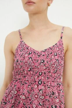 Dorothy Perkins Pink Floral Shirred Cami -Perkindo Store bqq10668 pink xl 2