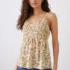 Dorothy Perkins Petite Yellow Floral Shirred Cami 1 Dorothy Perkins Petite Yellow Floral Shirred Cami -Perkindo Store bqq10672 yellow xl