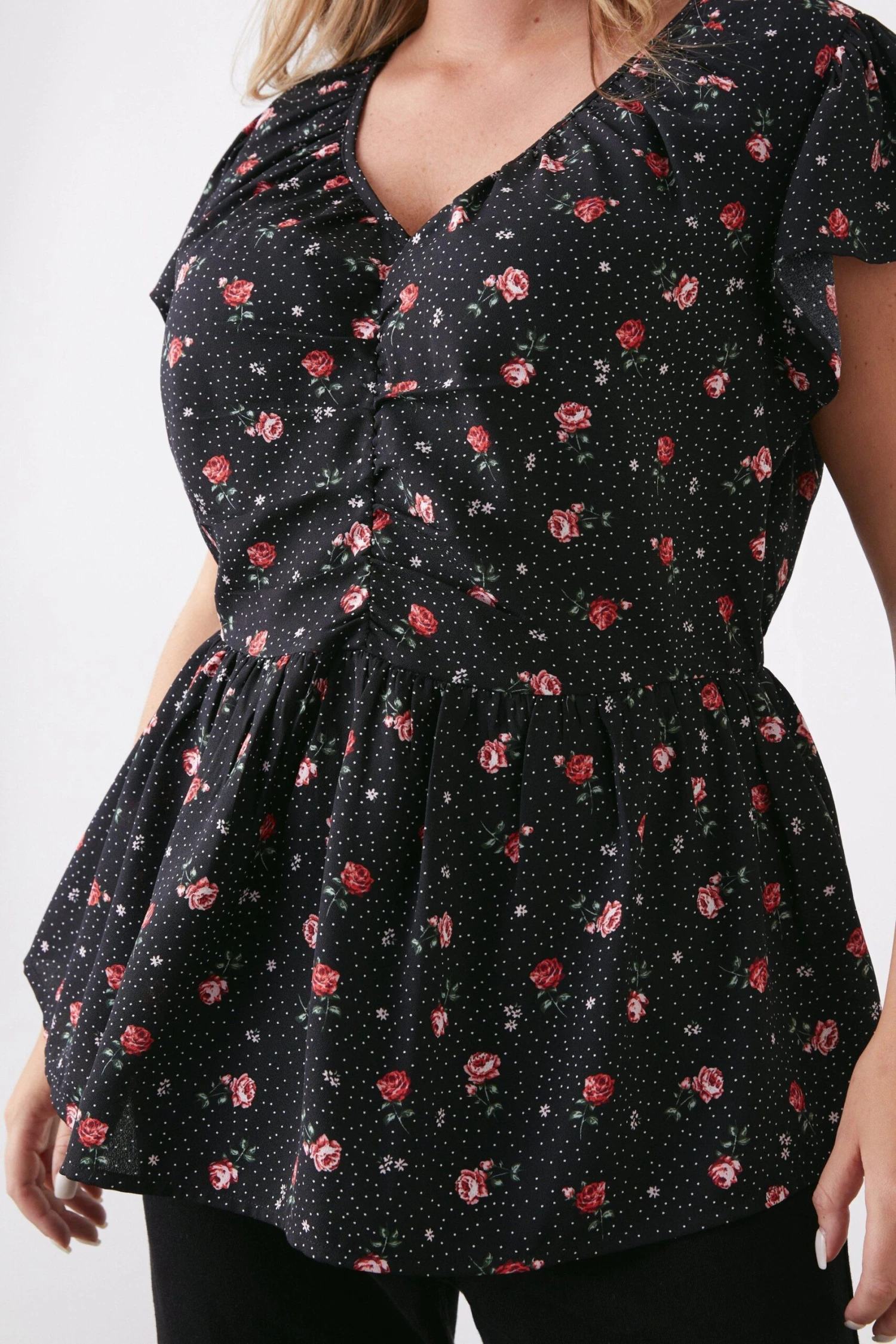 Dorothy Perkins Curve Ruched Front Angel Sleeve Blouse 4 Dorothy Perkins Curve Ruched Front Angel Sleeve Blouse - Image 2