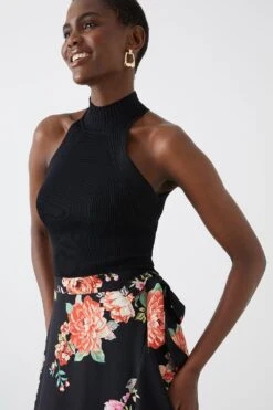 Dorothy Perkins Floral Frill Wrap Midi Skirt 9 Dorothy Perkins Floral Frill Wrap Midi Skirt -Perkindo Store bqq10725 black xl 3