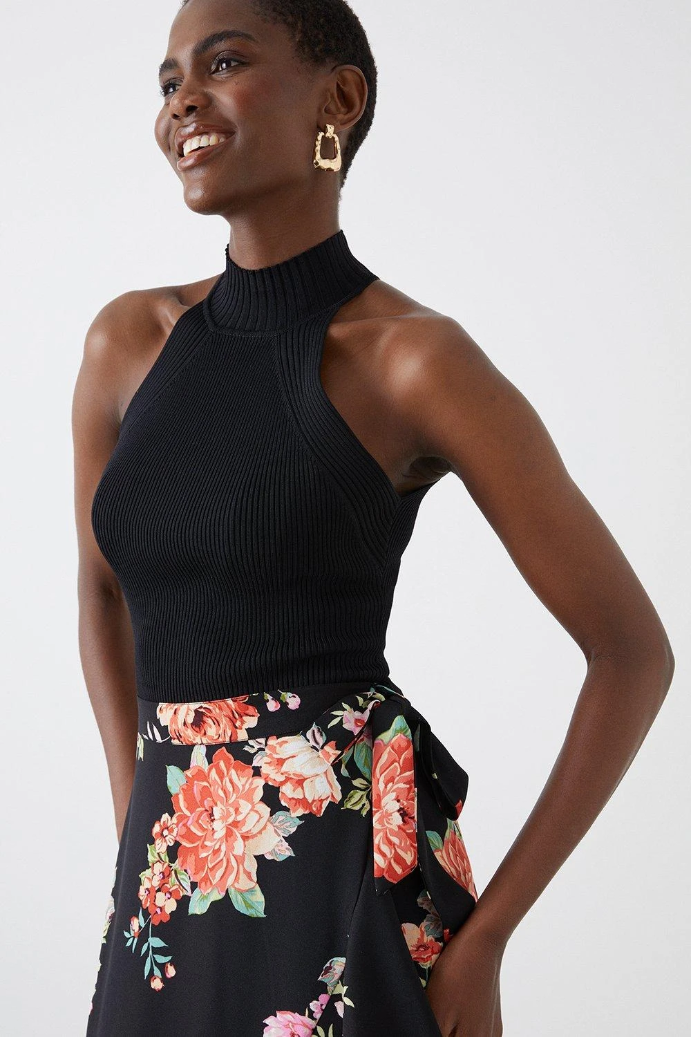 Dorothy Perkins Floral Frill Wrap Midi Skirt 6 Dorothy Perkins Floral Frill Wrap Midi Skirt - Image 4