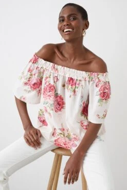 Dorothy Perkins Large Floral Bardot Blouse