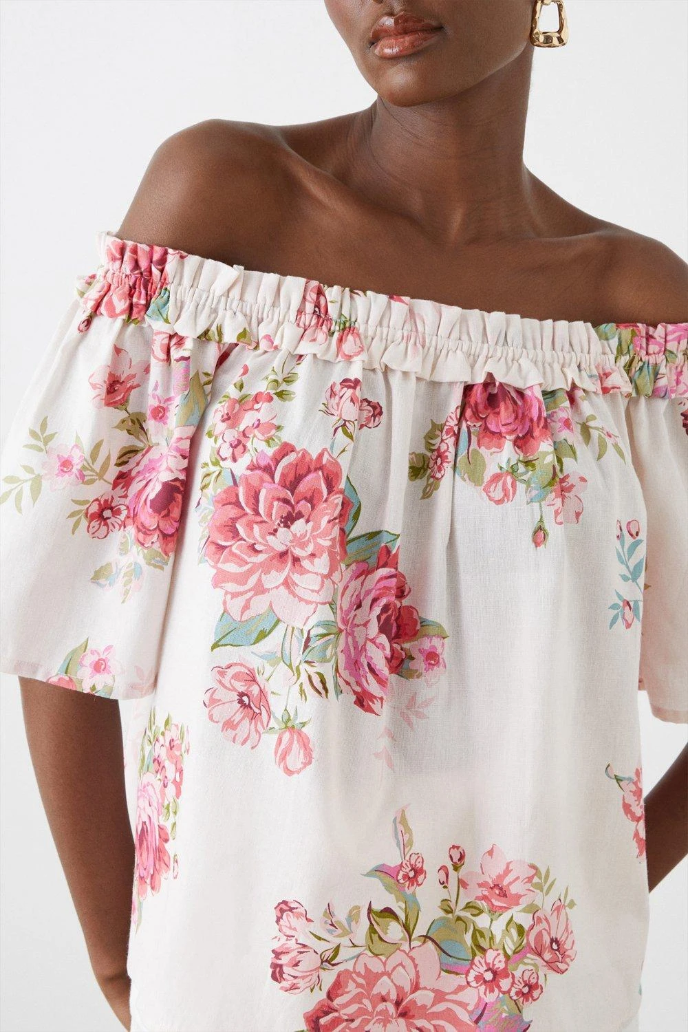 Dorothy Perkins Large Floral Bardot Blouse 4 Dorothy Perkins Large Floral Bardot Blouse - Image 2