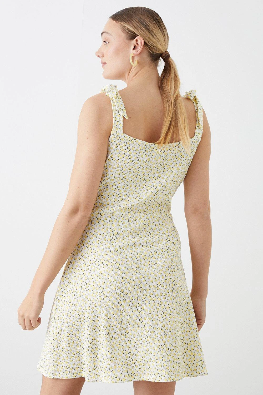 Dorothy Perkins Tall Yellow Ditsy Button Through Mini Dress 5 Dorothy Perkins Tall Yellow Ditsy Button Through Mini Dress - Image 3