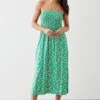 Dorothy Perkins Green Ditsy Shirred Bodice Bandeau Midi Dress -Perkindo Store bqq10751 green xl