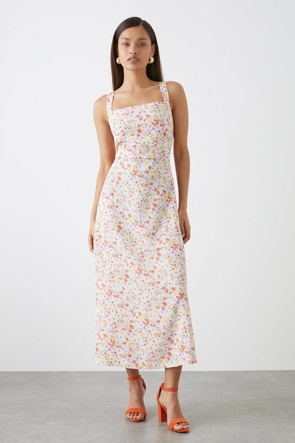 Dorothy Perkins Petite Pastel Ditsy Print Square Neck Cami Midi Dress 3 Dorothy Perkins Petite Pastel Ditsy Print Square Neck Cami Midi Dress