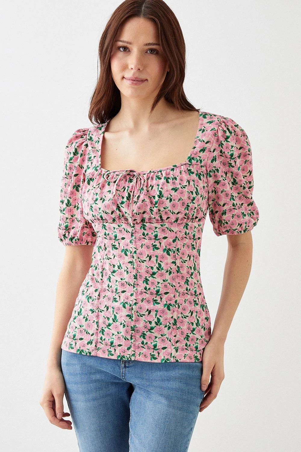 Dorothy Perkins Floral Puff Sleeve Square Neck Top 3 Dorothy Perkins Floral Puff Sleeve Square Neck Top