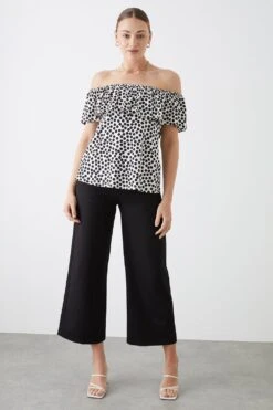 Dorothy Perkins Tall Double Layer Printed Bardot Top