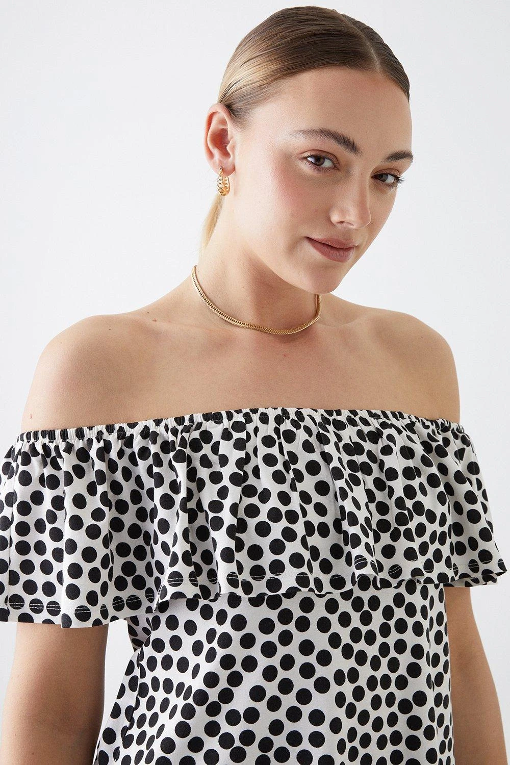 Dorothy Perkins Tall Double Layer Printed Bardot Top 4 Dorothy Perkins Tall Double Layer Printed Bardot Top - Image 2