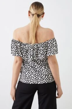 Dorothy Perkins Tall Double Layer Printed Bardot Top 7 Dorothy Perkins Tall Double Layer Printed Bardot Top -Perkindo Store bqq10960 mono xl 2