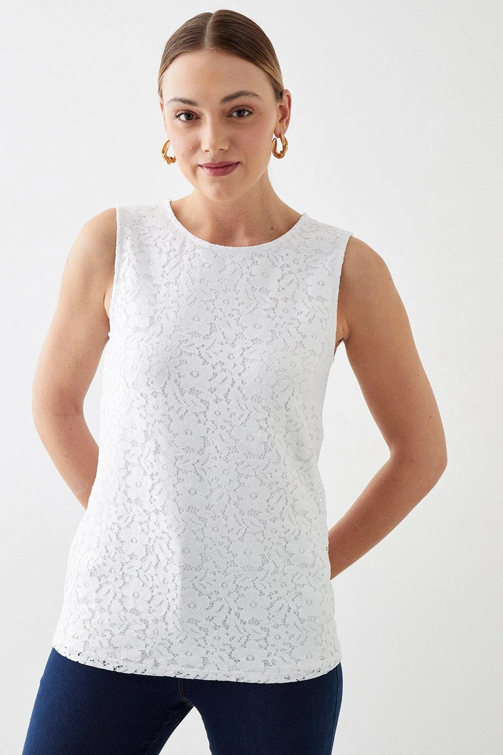 Dorothy Perkins Tall Lace Front Sleeveless Top 3 Dorothy Perkins Tall Lace Front Sleeveless Top