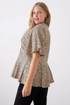 Dorothy Perkins Curve Animal Print Angel Sleeve Blouse 7 Dorothy Perkins Curve Animal Print Angel Sleeve Blouse -Perkindo Store bqq11029 animal xl 2