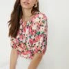 Dorothy Perkins Painted Floral Puff Sleeve Blouse 2 Dorothy Perkins Painted Floral Puff Sleeve Blouse -Perkindo Store bqq11039 multi xl