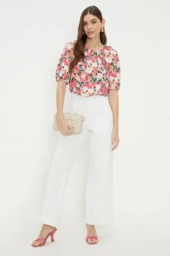 Dorothy Perkins Painted Floral Puff Sleeve Blouse -Perkindo Store bqq11039 multi xl 1