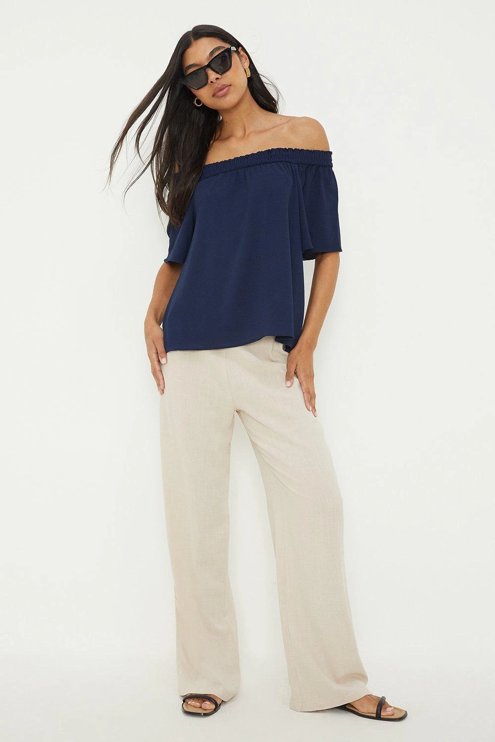 Dorothy Perkins Frill Neck Bardot Top 3 Dorothy Perkins Frill Neck Bardot Top