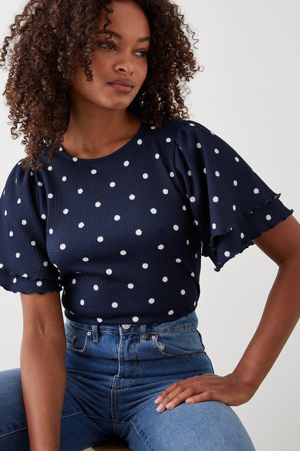 Dorothy Perkins Tall Double Frill Sleeve Top 4 Dorothy Perkins Tall Double Frill Sleeve Top - Image 2