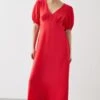 Dorothy Perkins Petite Red Puff Sleeve Midi Dress -Perkindo Store bqq11181 red xl