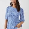 Dorothy Perkins Blue Floral Angel Sleeve Tea Blouse