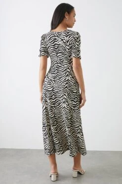 Dorothy Perkins Mono Zebra V Neck Midi Dress -Perkindo Store bqq11194 mono xl 2