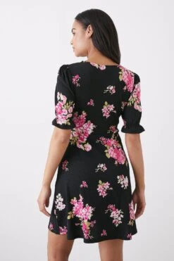 Dorothy Perkins Spaced Floral Print Mini Dress -Perkindo Store bqq11195 black xl 2