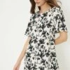 Dorothy Perkins Mono Floral Flutter Sleeve Mini Dress 1 Dorothy Perkins Mono Floral Flutter Sleeve Mini Dress -Perkindo Store bqq11265 mono xl