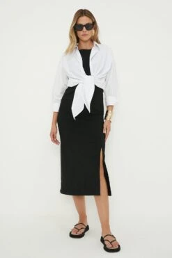 Dorothy Perkins Fitted Pencil Midi Dress With Split