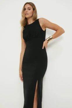 Dorothy Perkins Fitted Pencil Midi Dress With Split 11 Dorothy Perkins Fitted Pencil Midi Dress With Split -Perkindo Store bqq11271 black xl 4