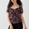 Dorothy Perkins Floral Ruched Front Sweetheart Top 1 Dorothy Perkins Floral Ruched Front Sweetheart Top -Perkindo Store bqq11323 multi xl
